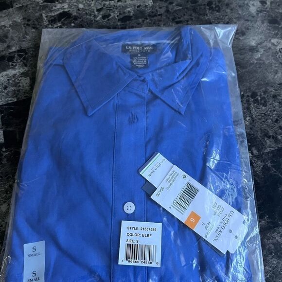 US POLO Mini Dress Womens Classic COTTON BLUE Flowy Medium - Picture 3 of 4